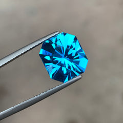 7.40 Ct Precision Cut Electric Blue Topaz | Natural Loose Blue Topaz Gemstone