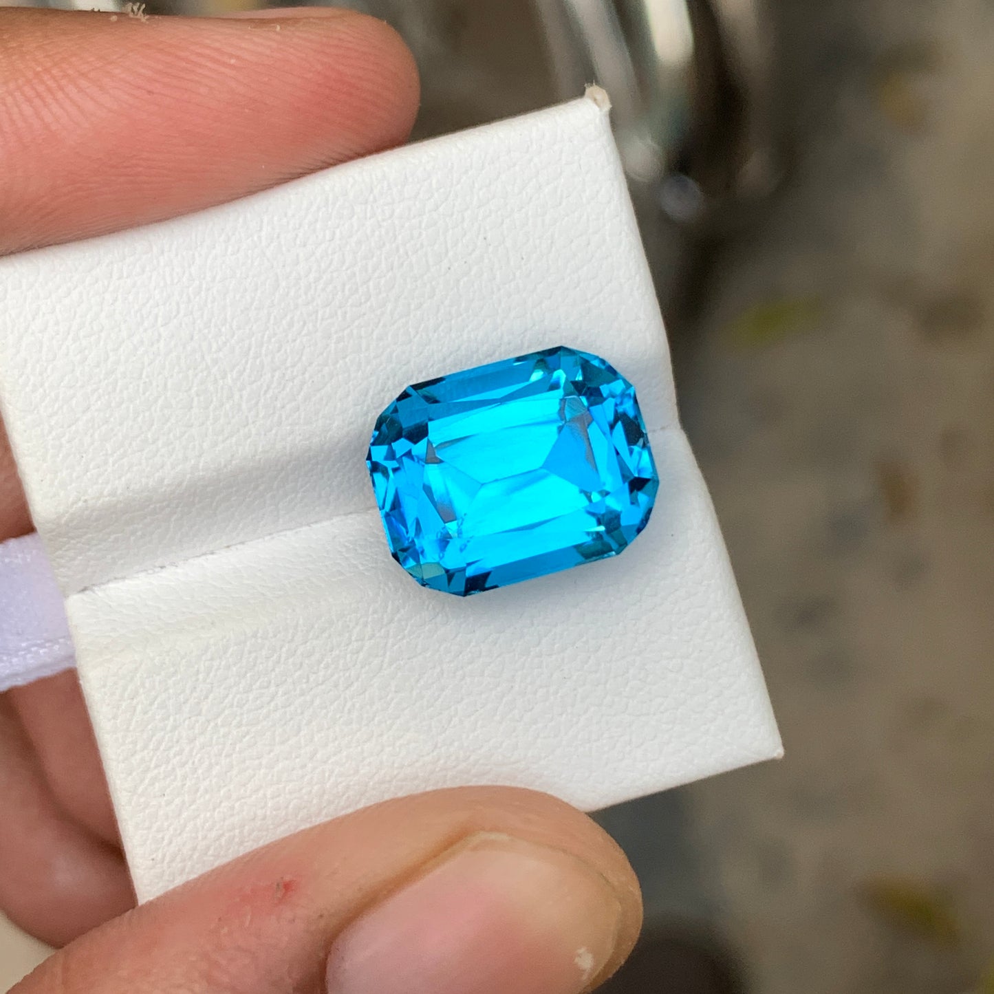 12.40 Ct Cushion Cut Electric Blue Topaz | Natural Loose Blue Topaz Gemstone