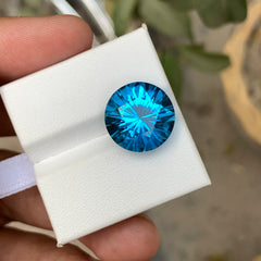 12.35 Ct Diamond Cut Electric Blue Topaz | Natural Loose Blue Topaz Gemstone