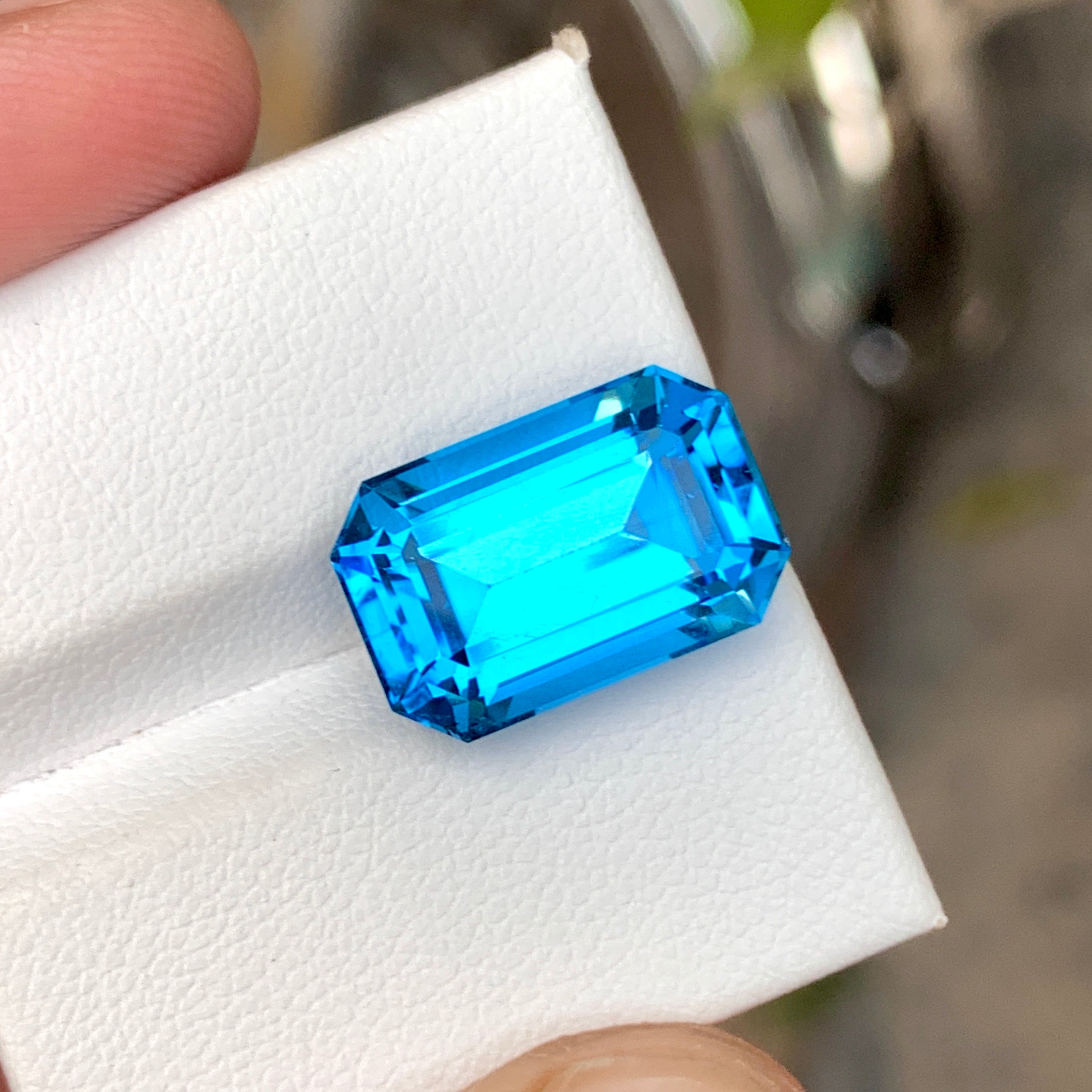 Emerald Cut Electric Blue Topaz