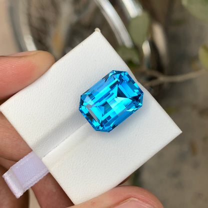 17 Ct Pixel Cut Electric Blue Topaz | Natural Loose Blue Topaz Gemstone