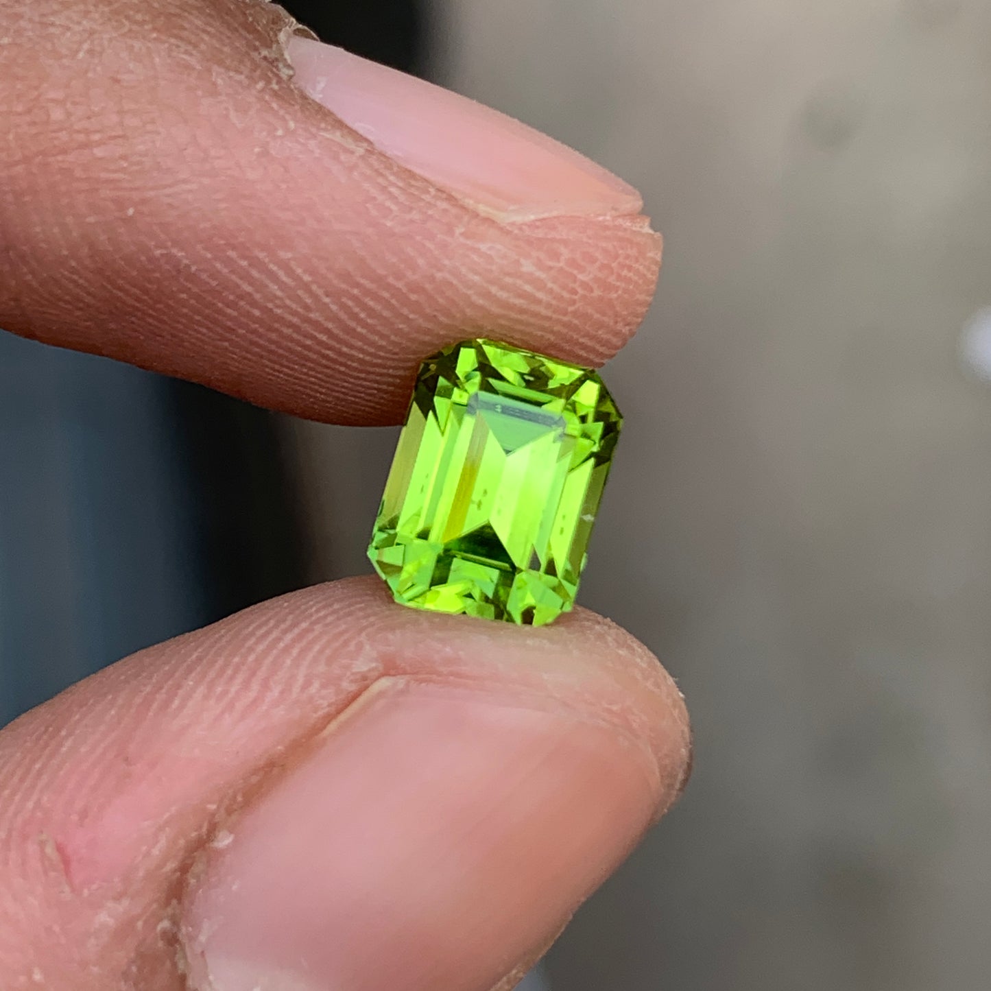 3.15 Ct Emerald Cut Loose Peridot Stone | Natural Peridot Gemstone for Sale