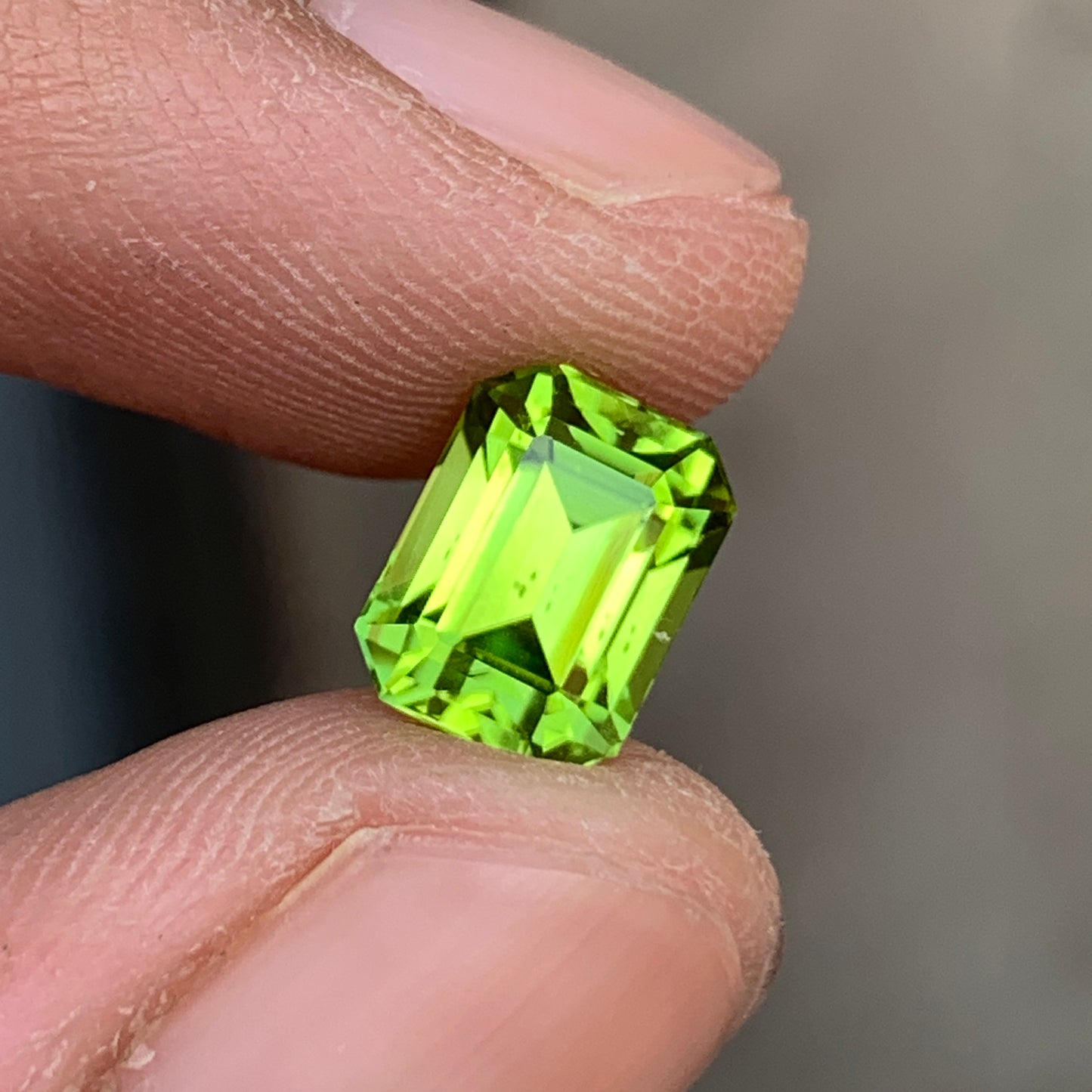 3.15 Ct Emerald Cut Loose Peridot Stone | Natural Peridot Gemstone for Sale