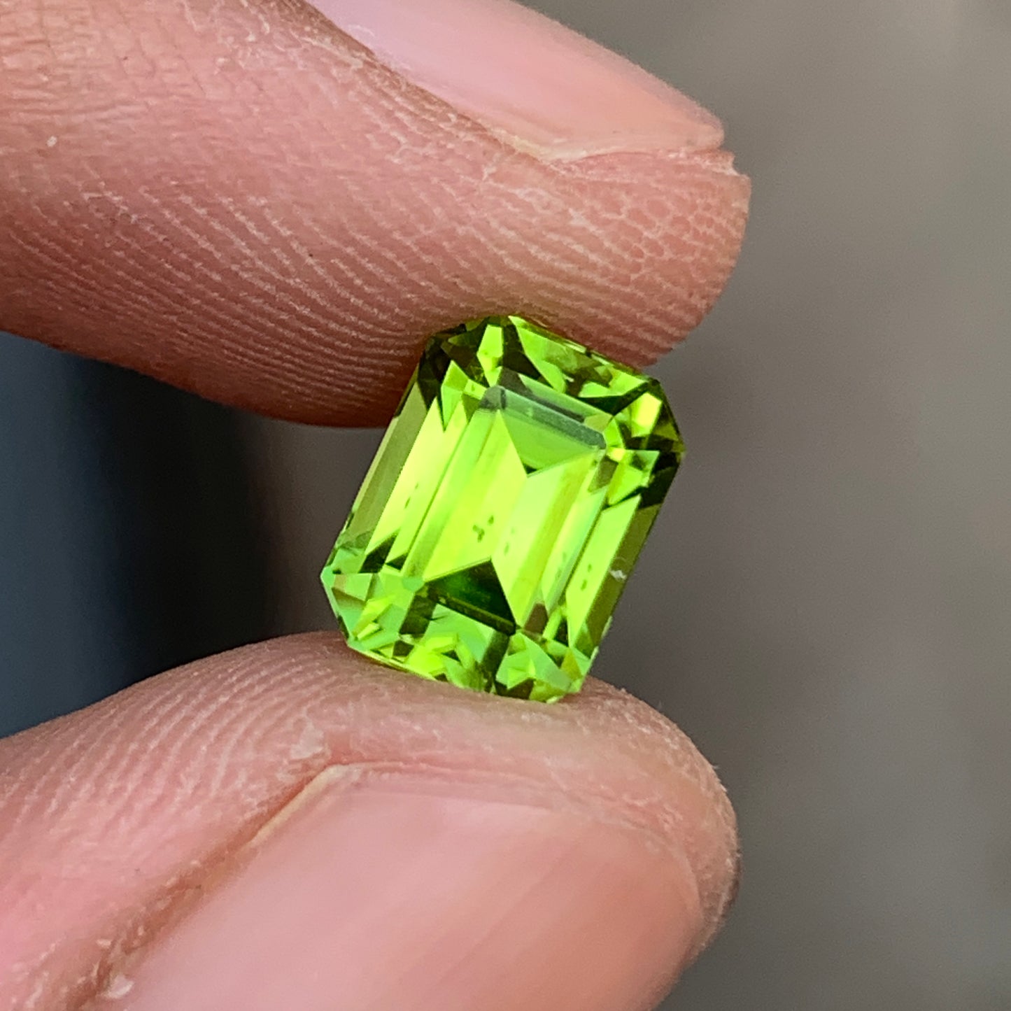 3.15 Ct Emerald Cut Loose Peridot Stone | Natural Peridot Gemstone for Sale