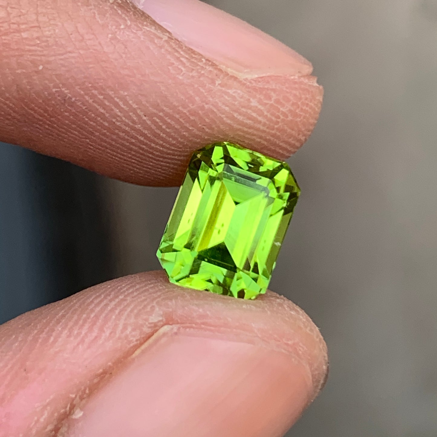 3.15 Ct Emerald Cut Loose Peridot Stone | Natural Peridot Gemstone for Sale
