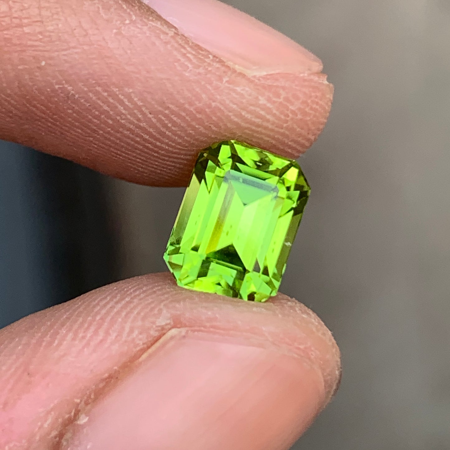 3.15 Ct Emerald Cut Loose Peridot Stone | Natural Peridot Gemstone for Sale