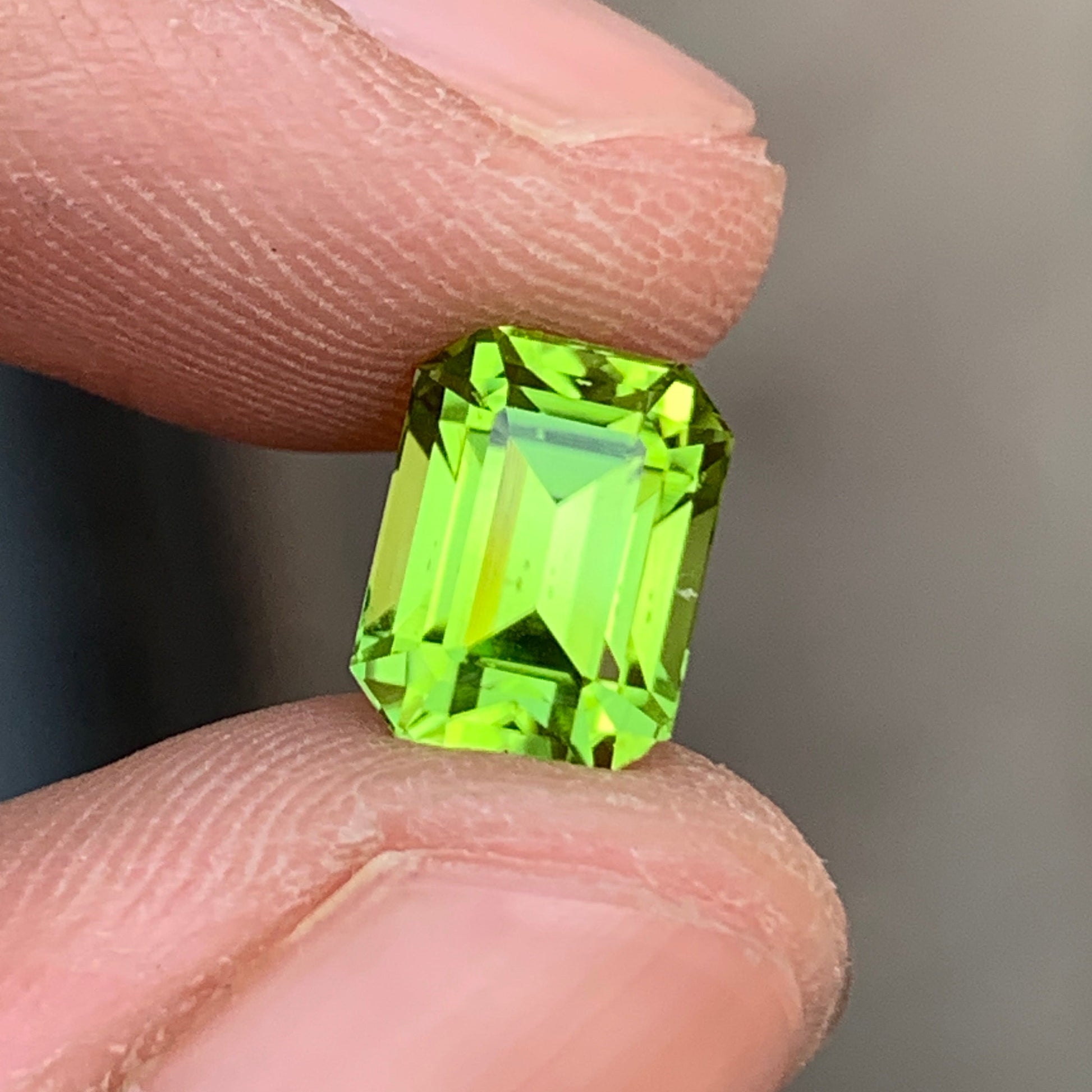 3.15 Ct Emerald Cut Loose Peridot Stone