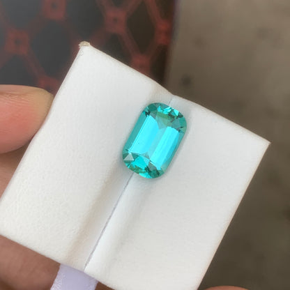 4.00 Carat Lagoon Tourmaline Cushion Cut – Natural Blue Green Afghan Tourmaline