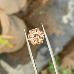 7.60 Carats Natural Imperial Topaz - Hexagonal Cut Golden Topaz From Katlang
