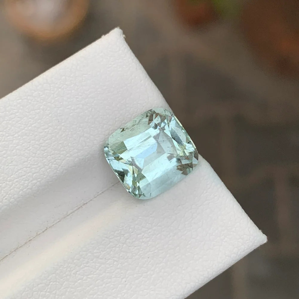 Cushion cut aquamarine gemstone from Pakistan