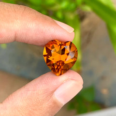 7.80 Ct Madeira Citrine – Orange Heart Shape Gemstone