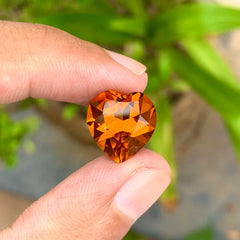 7.80 Ct Madeira Citrine – Orange Heart Shape Gemstone