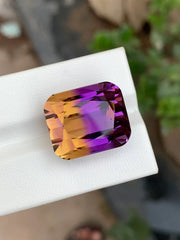 Cushion cut Bolivian Ametrine stone for collectors
