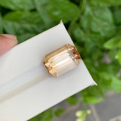 16.00 Ct Natural Golden Topaz Emerald Cut | Loose Topaz Stone from Skardu