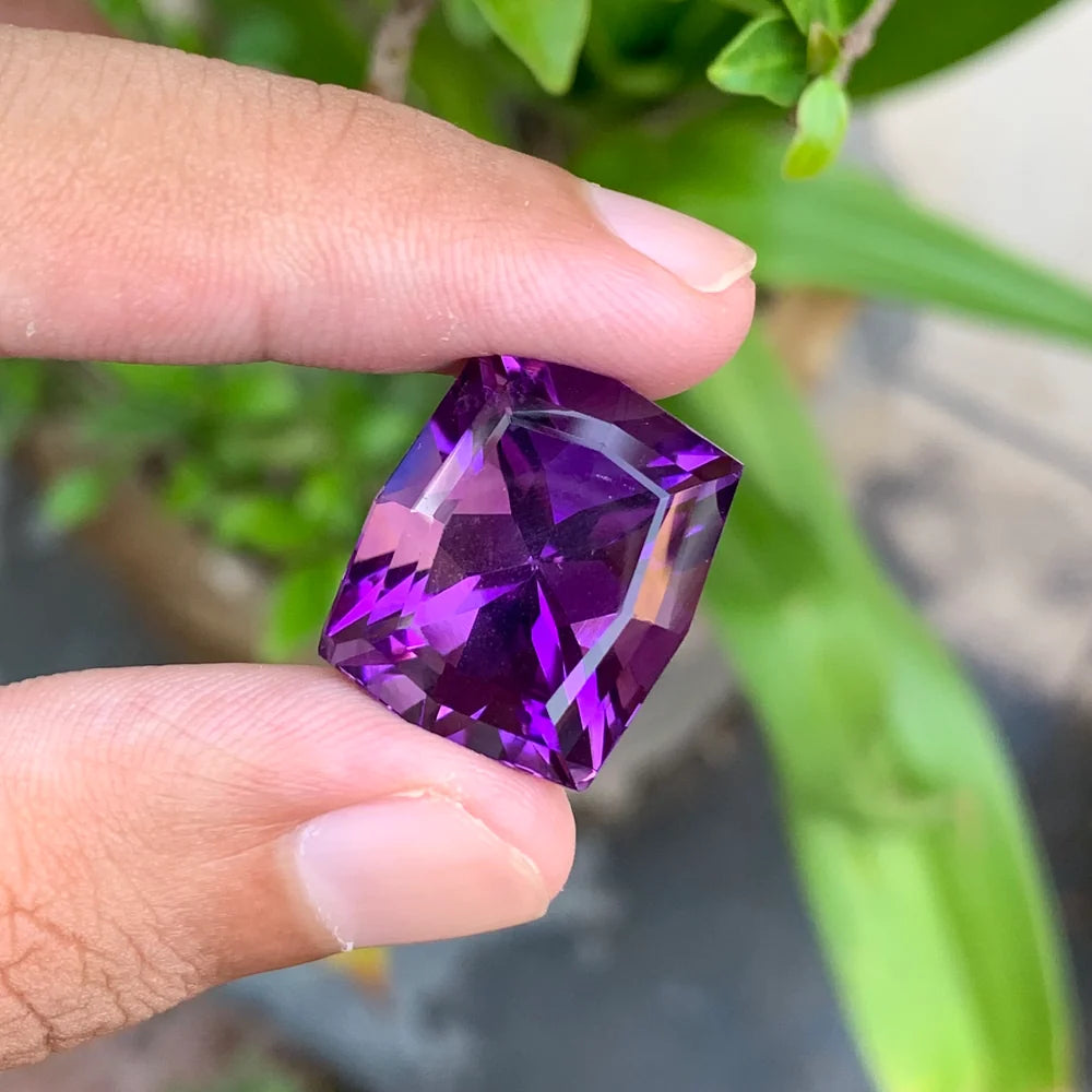 33.70 Ct Deep Purple Amethyst – Octagon Cut Gemstone