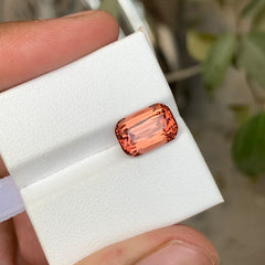 4.45 carat peach tourmaline gemstone