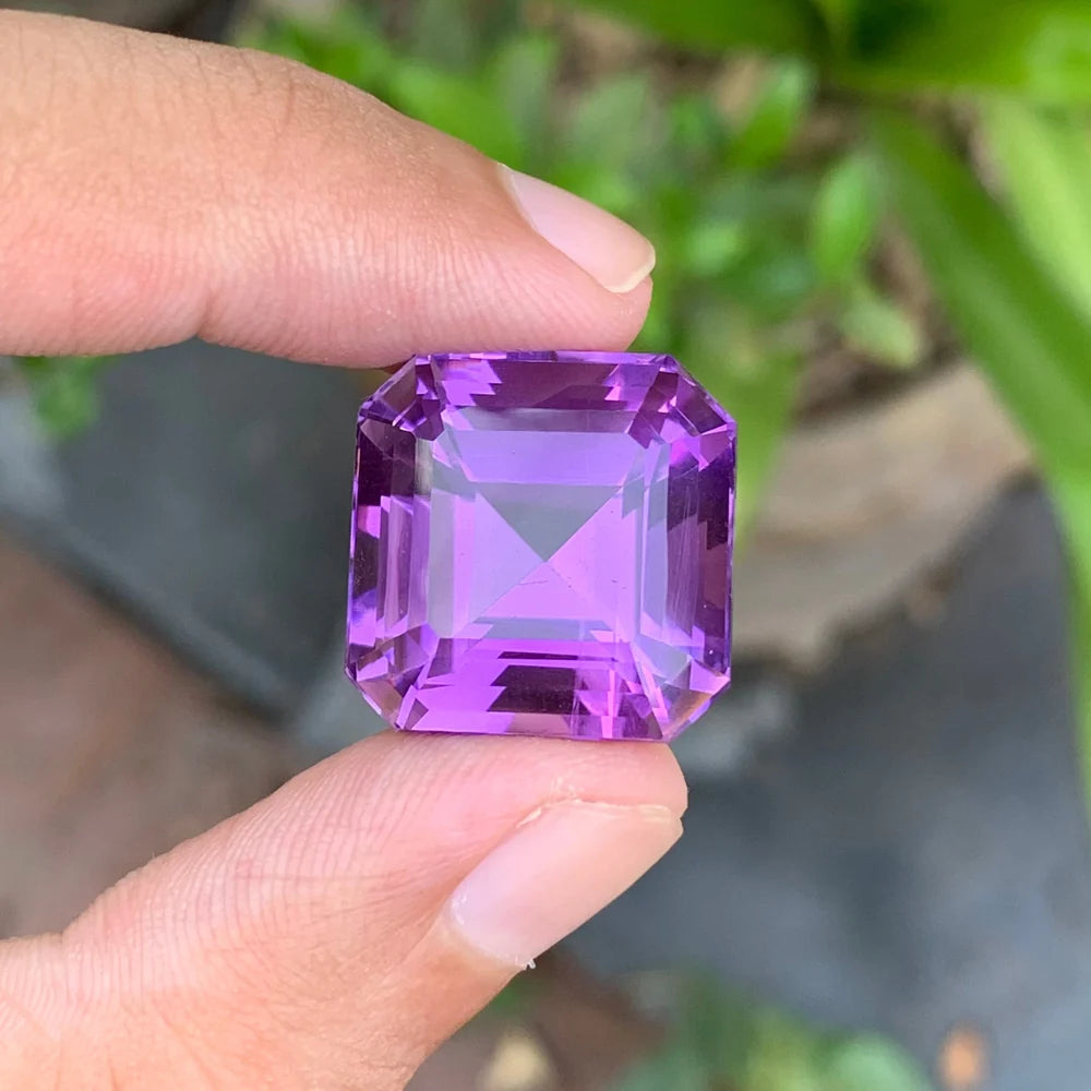 39.65 Ct Big Purple Amethyst – Square Cut Loose Gemstone