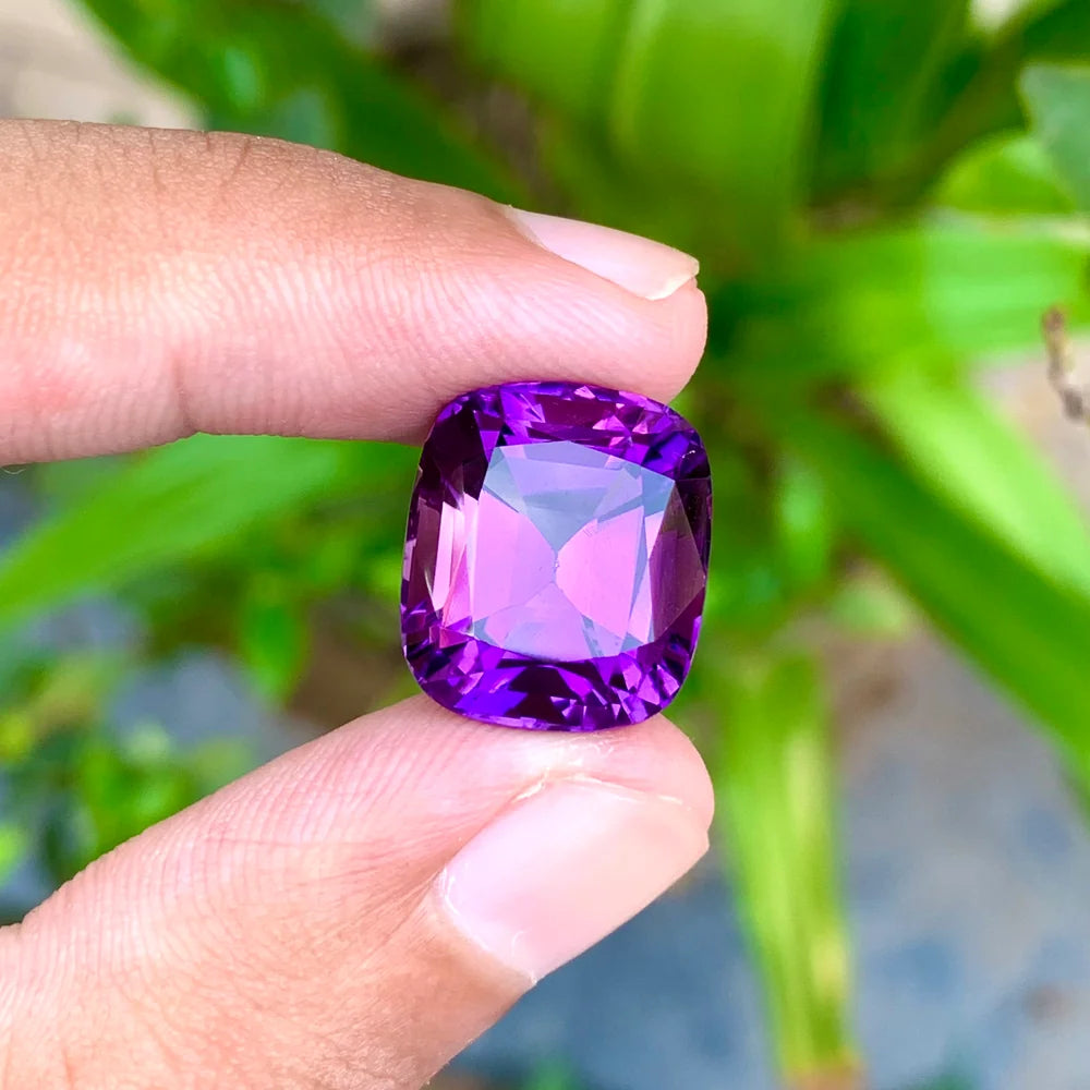 15.55 Carats Cushion Cut Amethyst Stone - Loose Natural Gemstone
