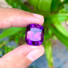 15.55 Carats Cushion Cut Amethyst Stone - Loose Natural Gemstone