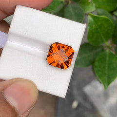 Mandarin orange Citrine gemstone 10.2 mm