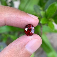 Bright Red Rhodolite Garnet Gemstone Oval Cut January Birthstone