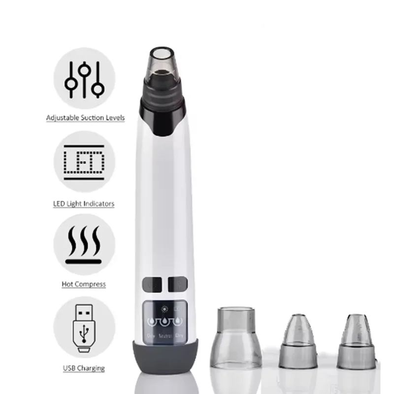 Hot Compress Blackhead Remover Vacuum Suction Acne Electric Nose Face Deep Cleansing Skin Care Device