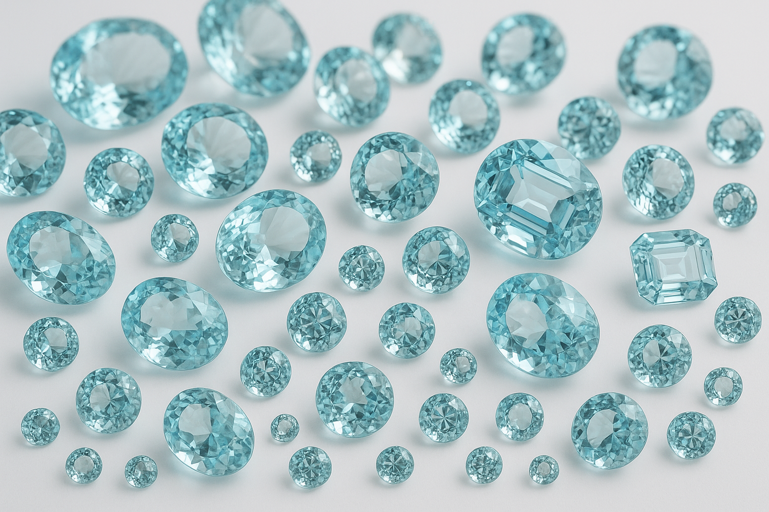 loose aquamarine stones