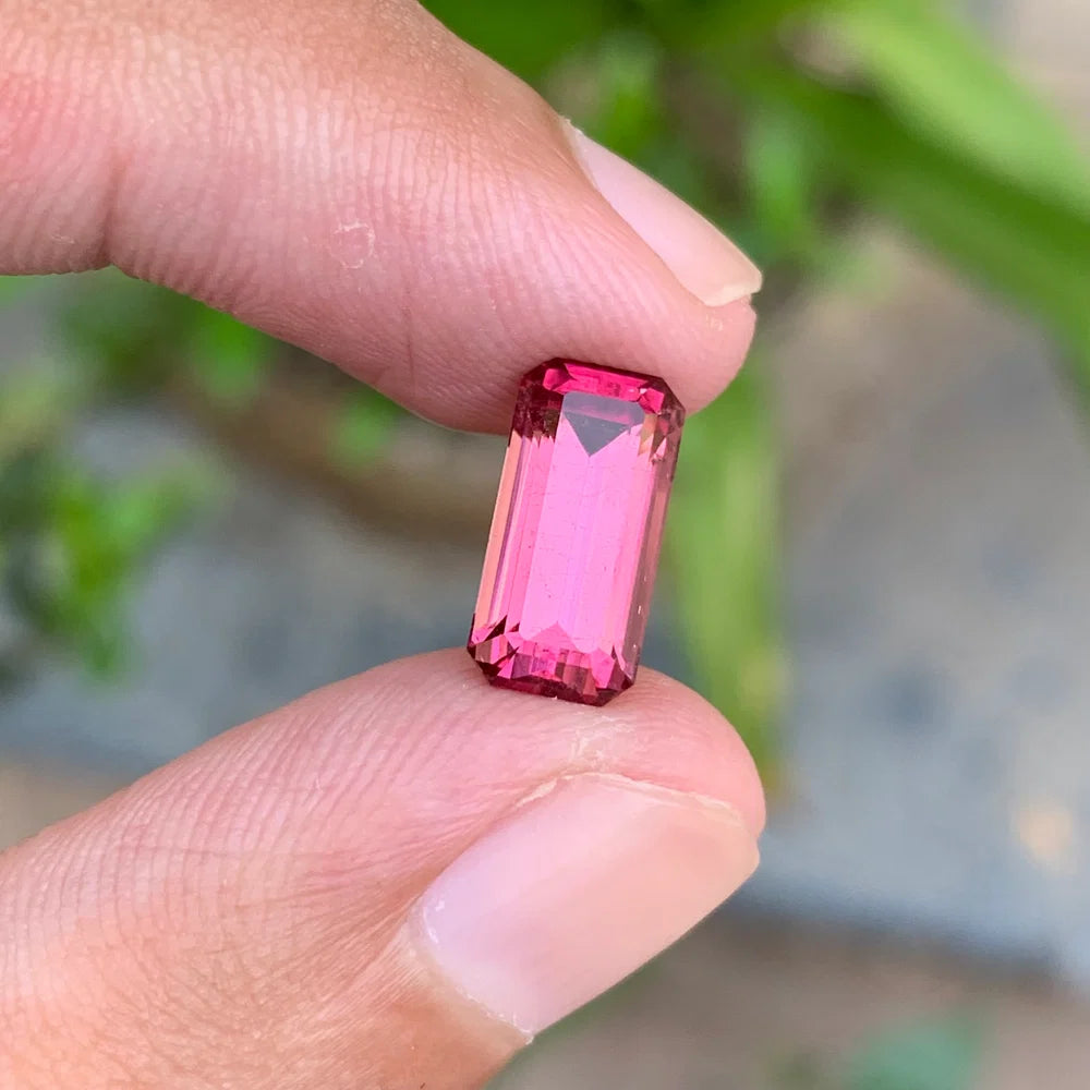 3.55 Ct Natural Pink Tourmaline Emerald Cut Loose Gemstone