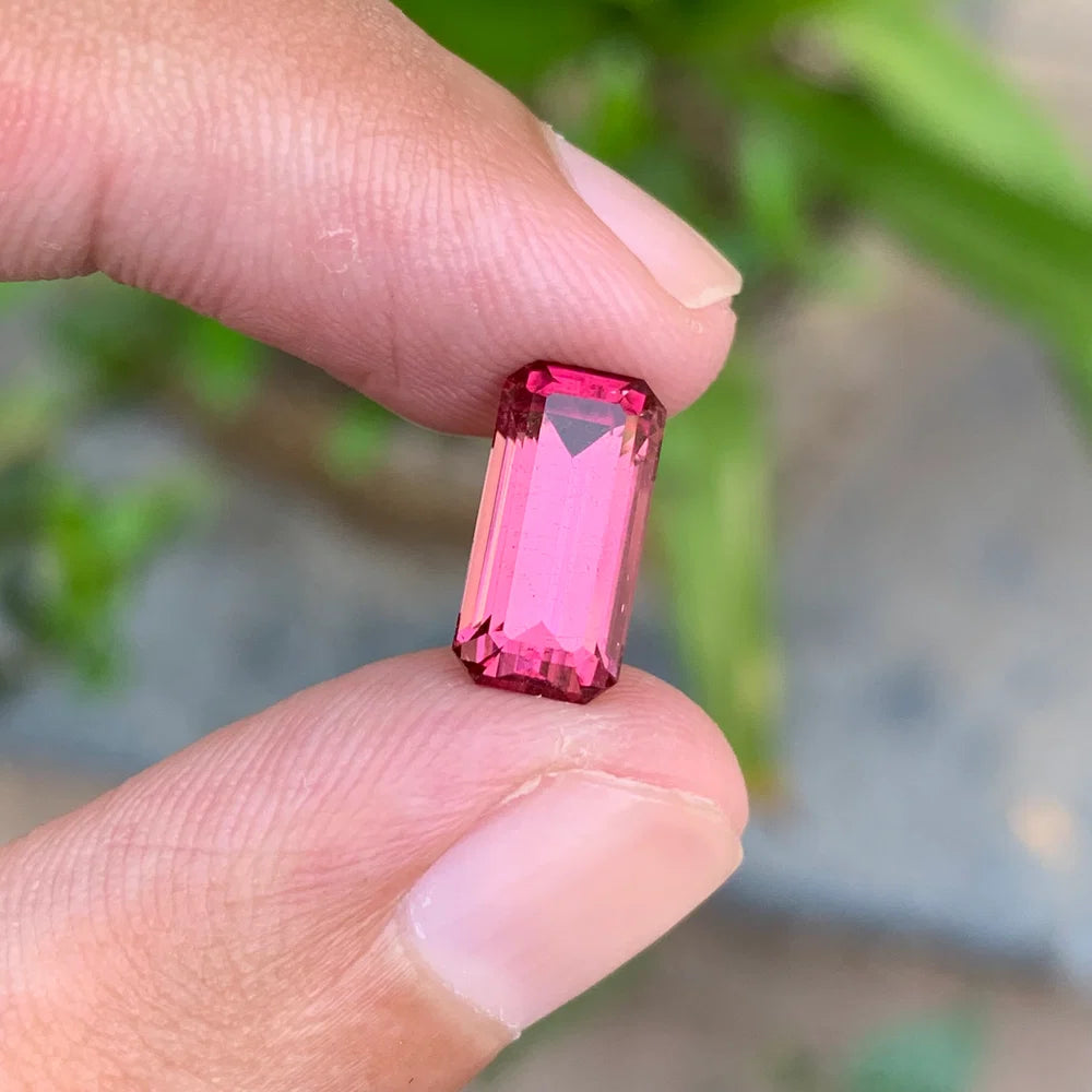 3.55 Ct Natural Pink Tourmaline Emerald Cut Loose Gemstone