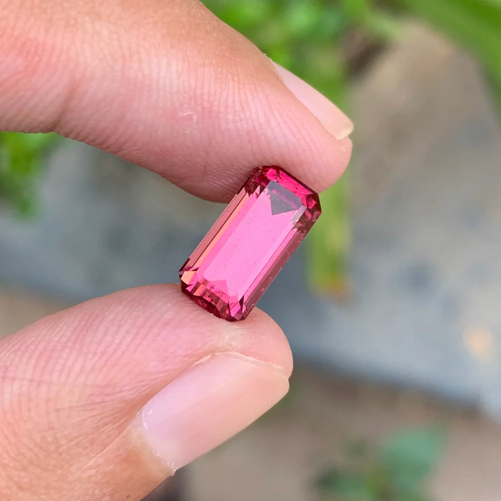 3.55 Ct Natural Pink Tourmaline Emerald Cut Loose Gemstone