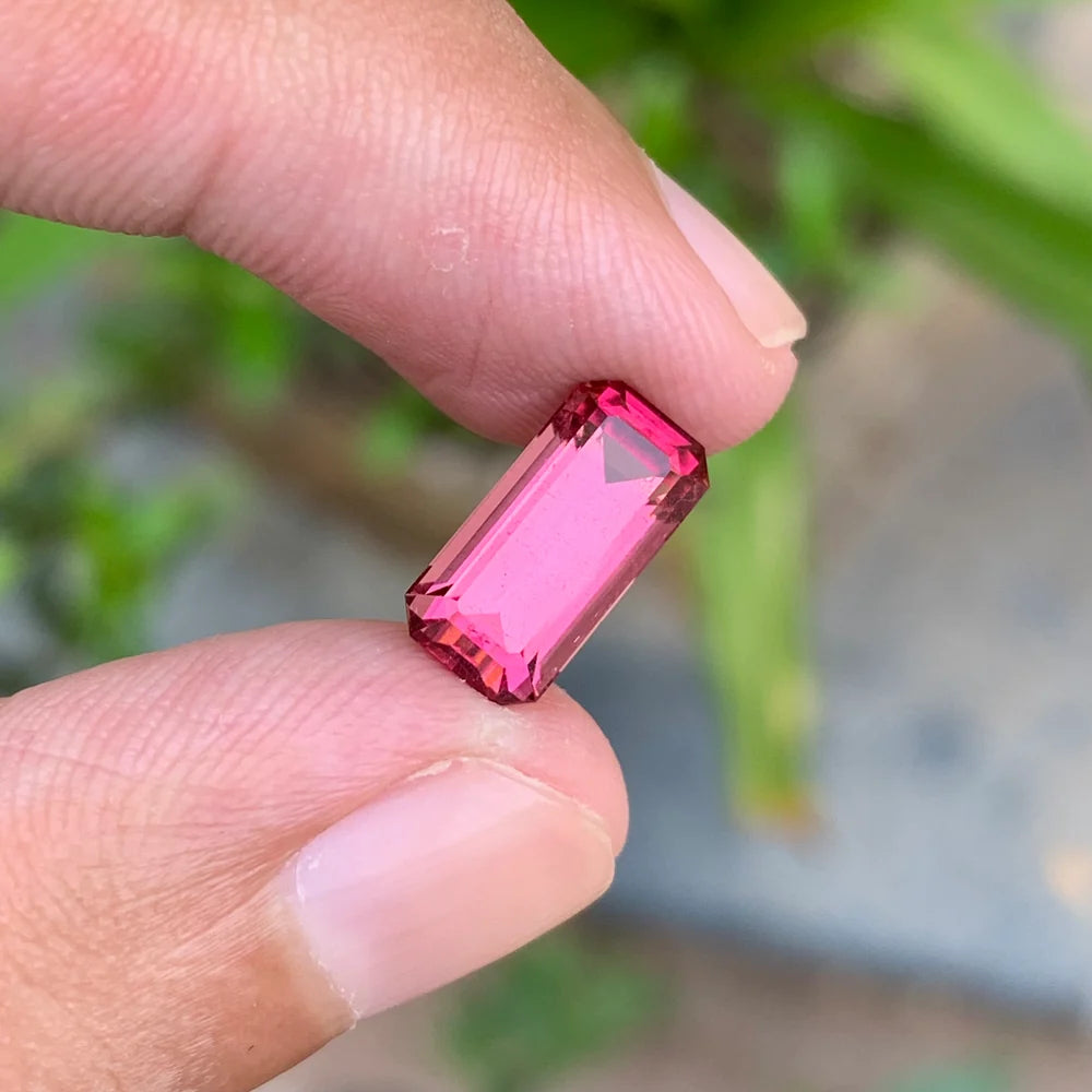 3.55 Ct Natural Pink Tourmaline Emerald Cut Loose Gemstone
